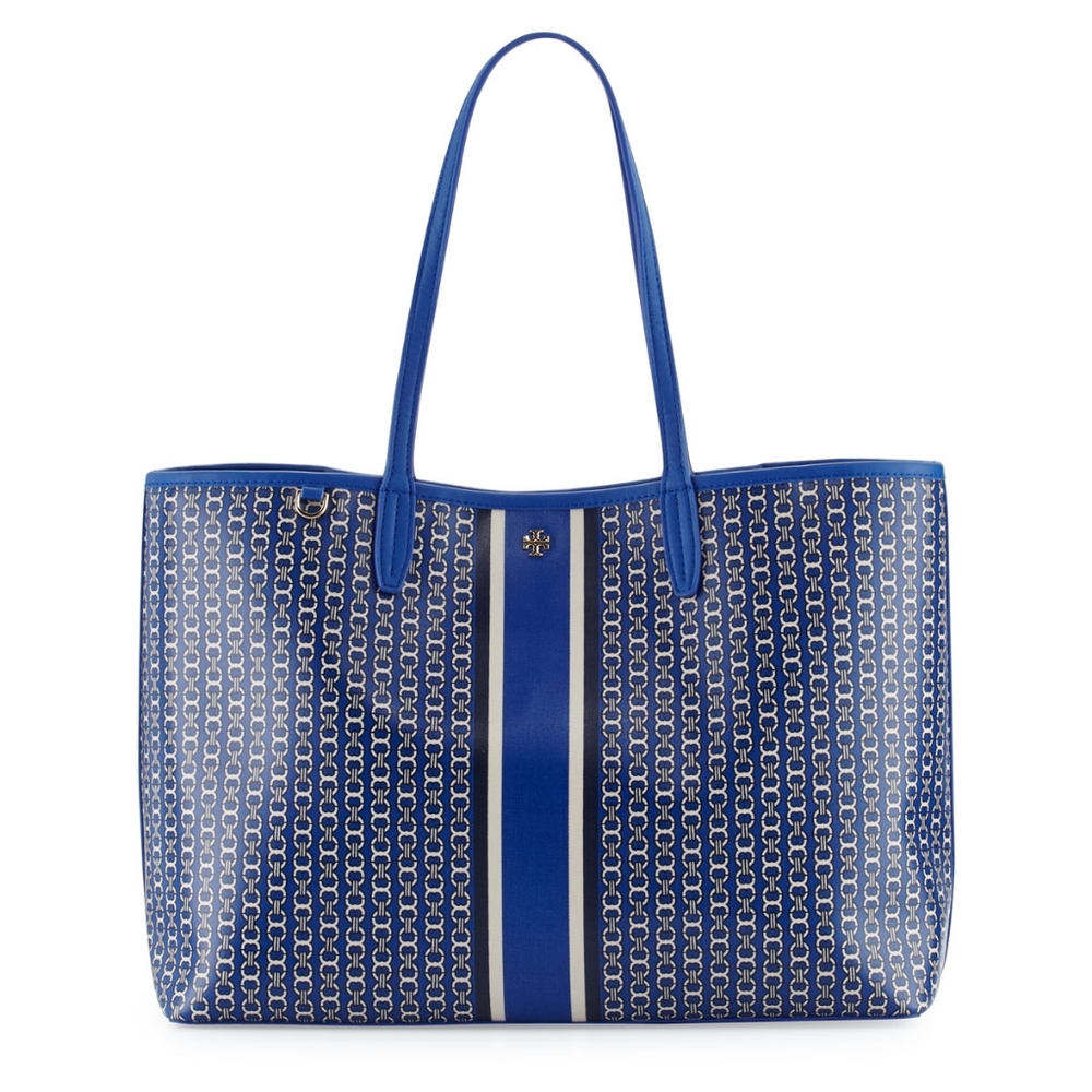Tory Burch blue gemini links tote large. GUC *FIRM